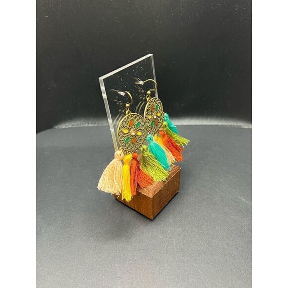 New! Multicolor Tassel Boho Earrings - Picture 4 of 5